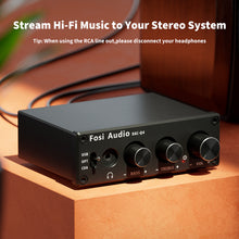 Görseli Galeri görüntüleyiciye yükleyin, Fosi Audio Q4 Mini DAC ve Oyun için Stereo Kulaklık Amplifikatörü, USB/Optik/Koaksiyel - AUX RCA, Dijital - Analog Ses Dönüştürücü
