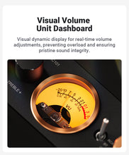 Görseli Galeri görüntüleyiciye yükleyin, Fosi Audio MC101 Bluetooth 5.3 Hi-Fi amplifikatör, VU metre, 100 W x 2 stereo amplifikatör, 2 kanal, TPA3116 Amp çipli, bas ve treble kontrolü, sınıf D amplifikatör, ev hoparlörü için