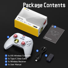 Görseli Galeri görüntüleyiciye yükleyin, EasySMX X15 -  Kablosuz Gamepad - Hall Effect Stick - Hall Triggers - Drift & Dead Zone Yok,  7 RGB- PC, Android, Steam ve Switch Uyumlu - Beyaz
