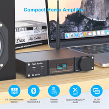 Görseli Galeri görüntüleyiciye yükleyin, Fosi Audio DA2120C HiFi DAC Amplifikatör 240 W, 2.1CH CS8422 aptX-HD Stereo HiFi Amplifikatör Bluetooth 5.0, 24 Bit 192 kHz Sınıf D 120 W x 2 Amplifikatör, Hoparlör ve Subwoofer için, Uzaktan Kumanda
