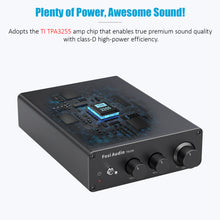 Görseli Galeri görüntüleyiciye yükleyin, Fosi Audio TB10D 600 Watt TPA3255 Mini Amplifikatör HiFi Stereo Sınıf D Amplifikatör Entegre Dijital 2 Kanallı Ses Alıcısı Pasif Ev Hoparlörü için Yükseklik ve Bas Ayarlı