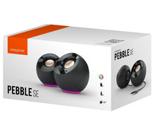 Görseli Galeri görüntüleyiciye yükleyin, Creative Pebble SE - USB-C - 16W Multimedya Stereo Hoparlör Seti - RGB Aydınlatmalı - Siyah