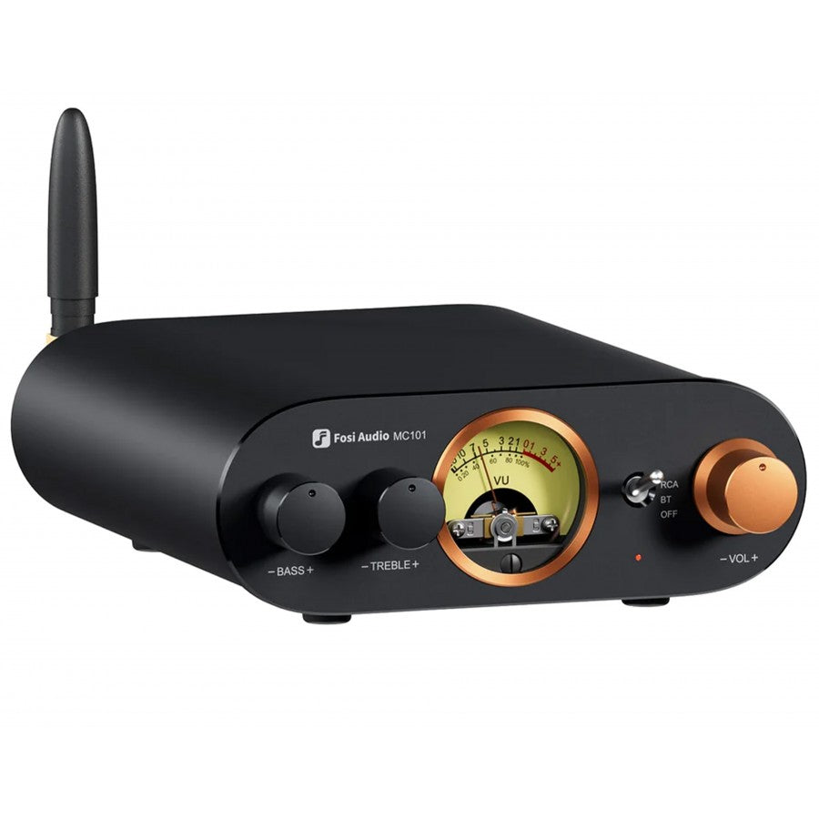 アンプ fosi audio MC101 Fosi Audio MC101 Bluetooth 5.3 Hi-Fi amplifikatör, VU metre, 100 W