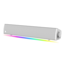 Görseli Galeri görüntüleyiciye yükleyin, CREATIVE Sound Blaster GS3 (Beyaz) RGB ve SuperWide teknolojisine sahip kompakt oyun soundbar, USB üzerinden güç kaynağı, Bluetooth 5.4, kulaklık çıkışı, PC ve Mac için
