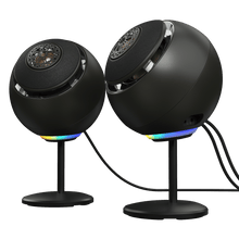 Görseli Galeri görüntüleyiciye yükleyin, Pebble Nova Koaksiyel sürücülere sahip Premium bilgisayar hoparlörü, USB-C ayarlanabilir RGB aydınlatmalı, Bluetooth 5.3, USB ses, PC ve Mac için 100 W'a kadar RMS gücü - Siyah