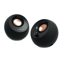 Görseli Galeri görüntüleyiciye yükleyin, CREATIVE Pebble Pro 2.0 USB-C PC Hoparlörü, Bluetooth 5.3 ve Ayarlanabilir RGB Aydınlatma, USB Ses ve Kulaklık/Mikrofon Bağlantısı - Siyah - 60 W
