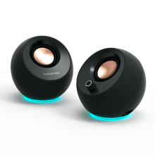 Görseli Galeri görüntüleyiciye yükleyin, CREATIVE Pebble Pro 2.0 USB-C PC Hoparlörü, Bluetooth 5.3 ve Ayarlanabilir RGB Aydınlatma, USB Ses ve Kulaklık/Mikrofon Bağlantısı - Siyah - 60 W