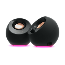 Görseli Galeri görüntüleyiciye yükleyin, CREATIVE Pebble Pro 2.0 USB-C PC Hoparlörü, Bluetooth 5.3 ve Ayarlanabilir RGB Aydınlatma, USB Ses ve Kulaklık/Mikrofon Bağlantısı - Siyah - 60 W