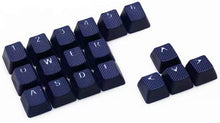 Görseli Galeri görüntüleyiciye yükleyin, Tai-Hao Rubber Gaming Aydınlatmalı Keycaps Set - 18 Keys Rubberized DoubleShot Key Caps (Dark Blue)