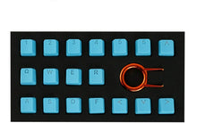Görseli Galeri görüntüleyiciye yükleyin, Tai-Hao Rubber Gaming Aydınlatmalı Keycaps Set - 18 Keys Rubberized DoubleShot Key Caps (Neon Mavi )