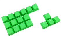 Görseli Galeri görüntüleyiciye yükleyin, Tai-Hao Rubber Gaming Aydınlatmalı Keycaps Set - 18 Keys Rubberized DoubleShot Key Caps (Neon Green)