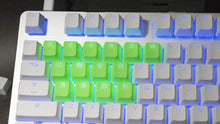 Görseli Galeri görüntüleyiciye yükleyin, Tai-Hao Rubber Gaming Aydınlatmalı Keycaps Set - 18 Keys Rubberized DoubleShot Key Caps (Neon Green)