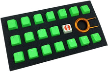 Görseli Galeri görüntüleyiciye yükleyin, Tai-Hao Rubber Gaming Aydınlatmalı Keycaps Set - 18 Keys Rubberized DoubleShot Key Caps (Neon Green)