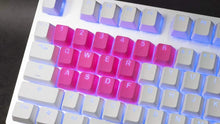 Görseli Galeri görüntüleyiciye yükleyin, Tai-Hao Rubber Gaming Aydınlatmalı Keycaps Set - 18 Keys Rubberized DoubleShot Key Caps (Neon Pembe)
