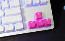 Görseli Galeri görüntüleyiciye yükleyin, Tai-Hao Rubber Gaming Aydınlatmalı Keycaps Set - 18 Keys Rubberized DoubleShot Key Caps (Neon Pembe)