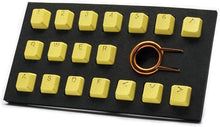 Görseli Galeri görüntüleyiciye yükleyin, Tai-Hao Rubber Gaming Aydınlatmalı Keycaps Set - 18 Keys Rubberized DoubleShot Key Caps (Sarı)