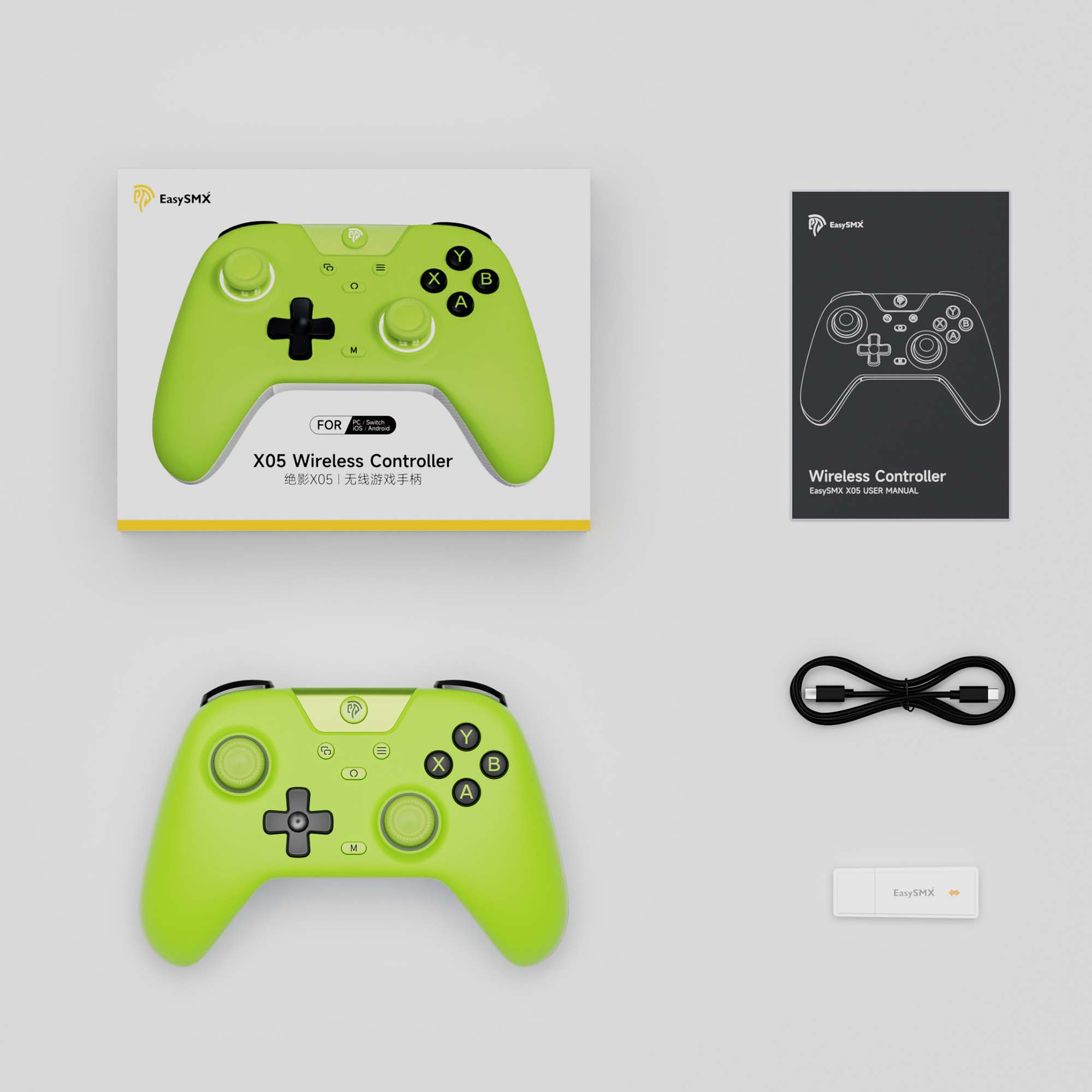 EasySMX X5 - Kablosuz Gamepad - Hall Effect Stick - Drift & Dead