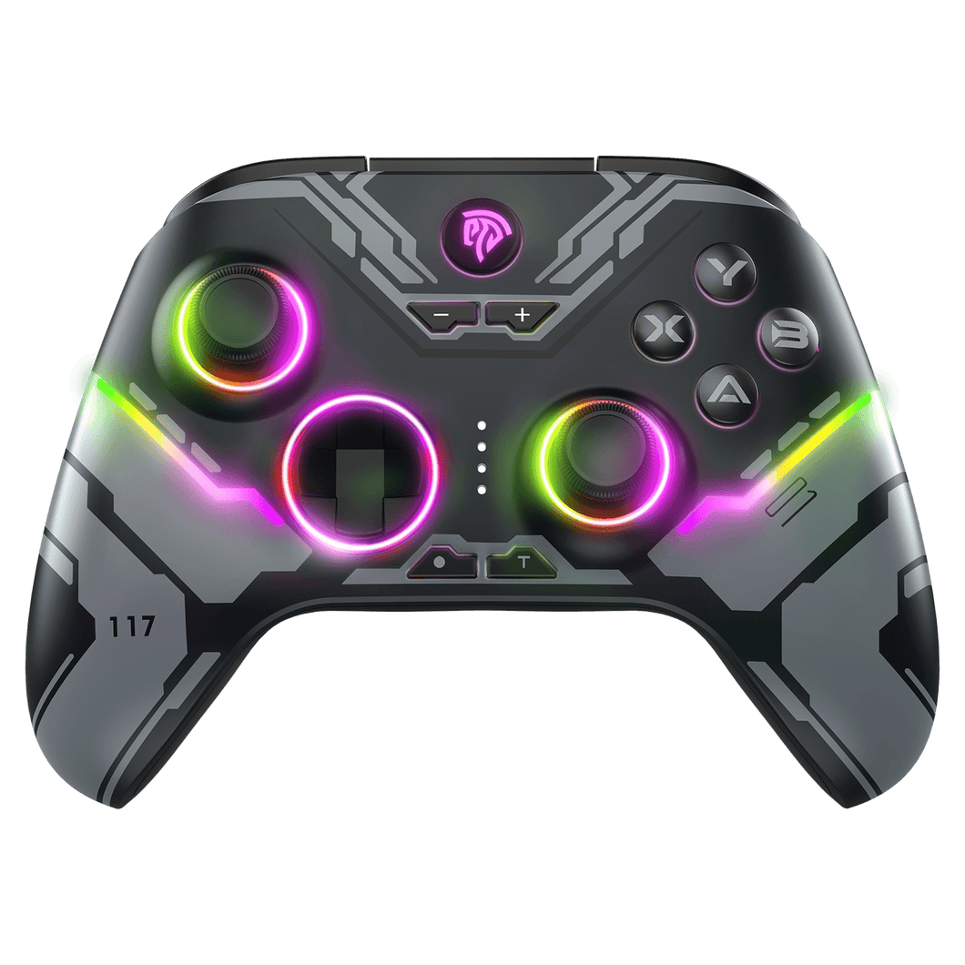 EasySMX X15 -  Kablosuz Gamepad - Hall Effect Stick - Hall Triggers - Drift & Dead Zone Yok,  7 RGB- PC, Android, Steam ve Switch Uyumlu - Siyah