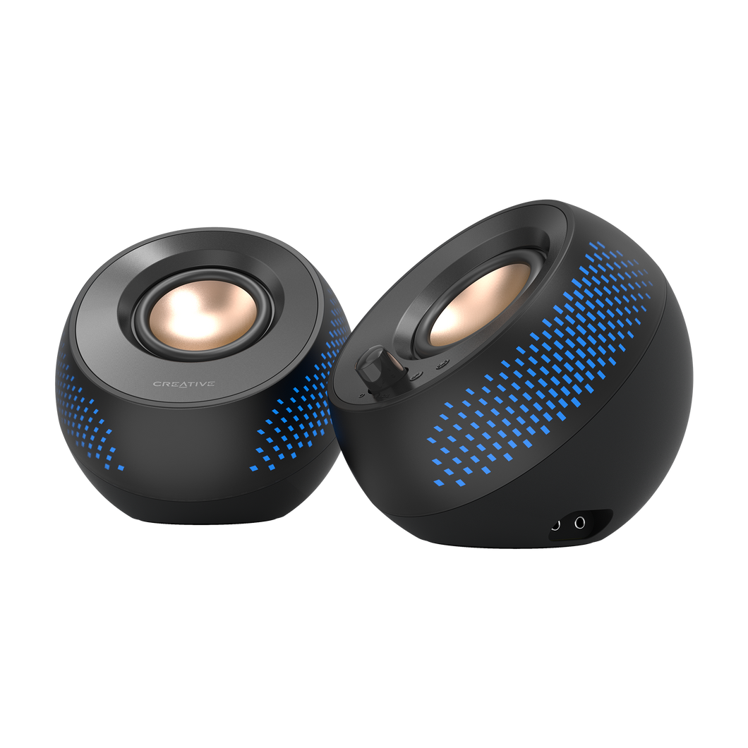CREATIVE Pebble X 2.0 USB-C Bilgisayar Hoparlörü, Ayarlanabilir RGB Aydınlatmalı, Bluetooth 5.3, USB Ses, PC Ve Mac İçin 60 W Güç
