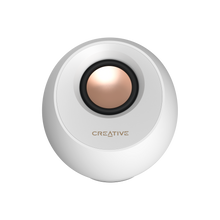 Görseli Galeri görüntüleyiciye yükleyin, CREATIVE Pebble Pro 2.0 USB-C PC Hoparlörü, Bluetooth 5.3 ve Ayarlanabilir RGB Aydınlatma, USB Ses ve Kulaklık/Mikrofon Bağlantısı - Beyaz )  60 W
