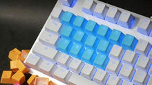 Görseli Galeri görüntüleyiciye yükleyin, Tai-Hao Rubber Gaming Aydınlatmalı Keycaps Set - 18 Keys Rubberized DoubleShot Key Caps (Neon Mavi )
