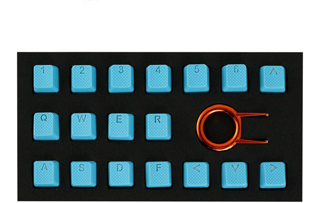 Tai-Hao Rubber Gaming Aydınlatmalı Keycaps Set - 18 Keys Rubberized DoubleShot Key Caps (Neon Mavi )