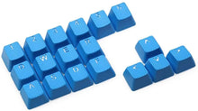 Görseli Galeri görüntüleyiciye yükleyin, Tai-Hao Rubber Gaming Aydınlatmalı Keycaps Set - 18 Keys Rubberized DoubleShot Key Caps (Sky Blue)
