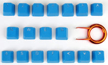 Görseli Galeri görüntüleyiciye yükleyin, Tai-Hao Rubber Gaming Aydınlatmalı Keycaps Set - 18 Keys Rubberized DoubleShot Key Caps (Sky Blue)
