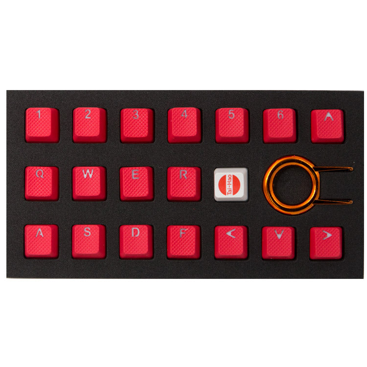 Tai-Hao Rubber Gaming Aydınlatmalı Keycaps Set - 18 Keys Rubberized DoubleShot Key Caps (Kırmızı)