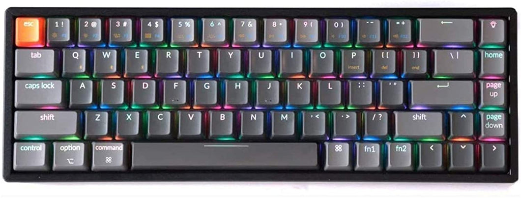 Keychron K6 65% Compact Kablosuz Mekanik Oyuncu Klavyesi-Hot-Swappable-Bluetooth 5.1-Multitasking-RGB LED Backlit-N-Key Rollover-Gateron G-Pro Red Switch-Uçak Sınıfı Aluminum